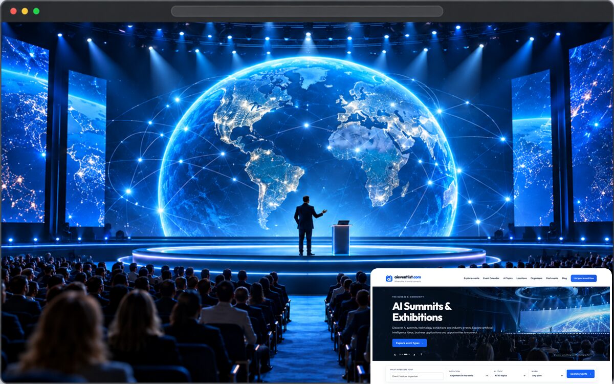 The AI Event List site in a browser